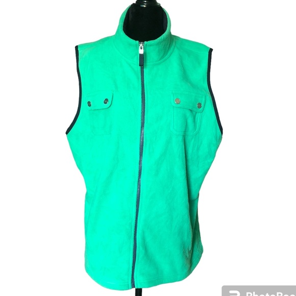 CHAPS Vest fleece Green Plus 1X NWT - Picture 2 of 7